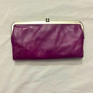 Hobo International Lauren Purple Double Clasp Folding Clutch Purse NWOT